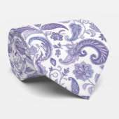 Lavender und White Paisley Krawatte (Gerollt)