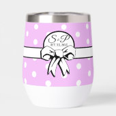 Lavender und White Polka Dot White Bow personalisi (Rückseite)