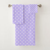 Lavender und White Polka Dots Badhandtuch Set (Insitu)