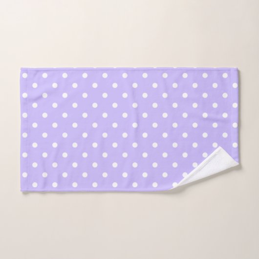Lavender und White Polka Dots Badhandtuch Set (Handtuch)