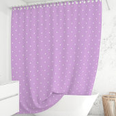 Lavender und White Polka Dots Duschvorhang