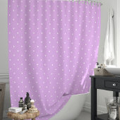 Lavender und White Polka Dots Duschvorhang