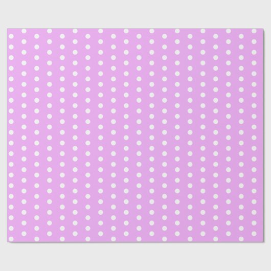 Lavender und White Polka Dots Geschenkpapier (Flach)