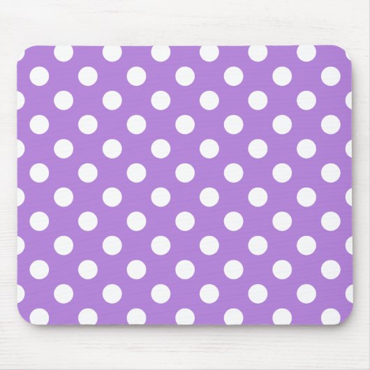 Lavender und White Polka Dots Mousepad (Vorne)