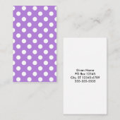 Lavender und White Polka Dots Visitenkarte (Vorne/Hinten)