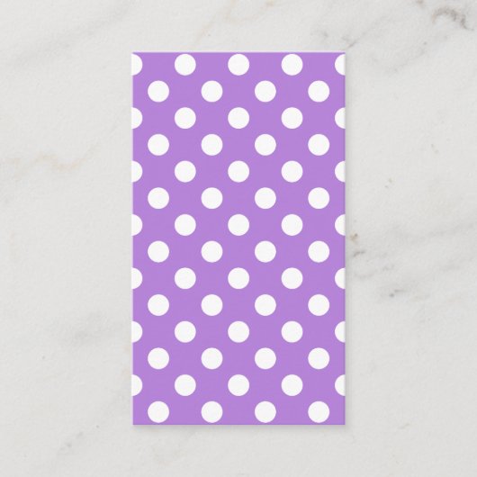Lavender und White Polka Dots Visitenkarte (Vorderseite)
