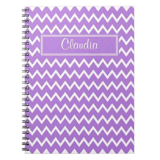 Lavender und White Zigzag Muster Notizblock (Vorderseite)