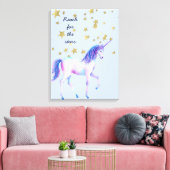 Lavender Unicorn greifen nach Sternen Leinwanddruck (Insitu (Wohnzimmer))