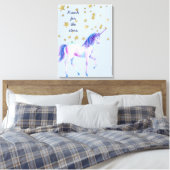 Lavender Unicorn greifen nach Sternen Leinwanddruck (Insitu (Schlafzimmer))