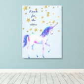 Lavender Unicorn greifen nach Sternen Leinwanddruck (Insitu (Holzboden))