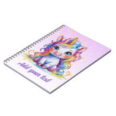 Lavender Unicorn Journal - Personalisiert Notizblock (Linke Seite)