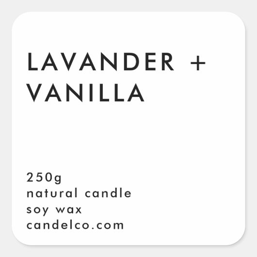 Lavender Vanilla Custom Candle Label Sticker  (Vorderseite)