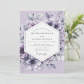 Lavender Vaporous Bloom Wedding Einladung (Stehend Vorderseite)