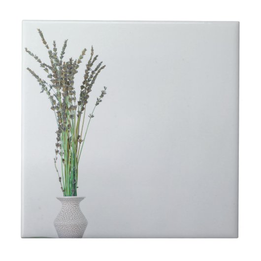 Lavender Vase Minimalismus Fliese (Vorderseite)