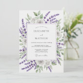 Lavender Verdant Spring Wedding Einladung (Stehend Vorderseite)