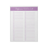 Lavender Vertical 8.5x11 Two Column Checklist Notizblock (Rotiert)