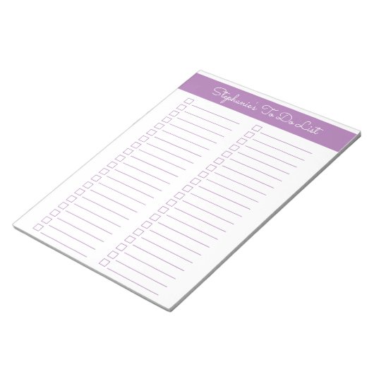Lavender Vertical 8.5x11 Two Column Checklist Notizblock (angewinkelt)