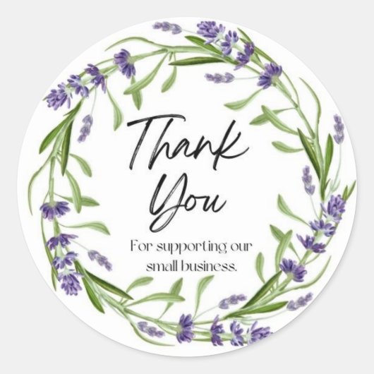 Lavender Vielen Dank Runder Aufkleber (Vorderseite)