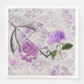 Lavender Viktorianisch Ephemera Floral Country Chi Serviette (Vorderseite)