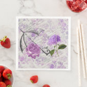 Lavender Viktorianisch Ephemera Floral Country Chi Serviette (Beispiel)