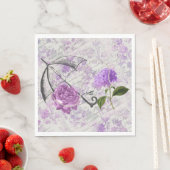 Lavender Viktorianisch Ephemera Floral Country Chi Serviette (Beispiel)