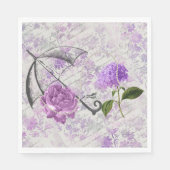 Lavender Viktorianisch Ephemera Floral Country Chi Serviette (Vorderseite)