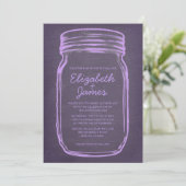 Lavender Vintag Mason Jar Wedding Einladungen (Stehend Vorderseite)