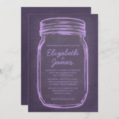 Lavender Vintag Mason Jar Wedding Einladungen (Vorne/Hinten)