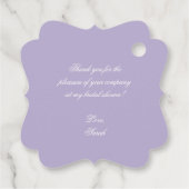 Lavender Vintag Wappen Regency Lady Brautparty Geschenkanhänger (Rückseite)