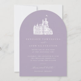 Lavender Vintage Castle Arch Wedding Einladung