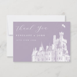 Lavender Vintage Castle Destination Wedding  Dankeskarte