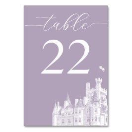 Lavender Vintage Castle Destination Wedding Tischnummer