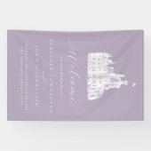 Lavender Vintage Castle Wedding Welcome Banner (Horizontal)