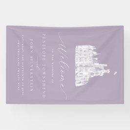 Lavender Vintage Castle Wedding Welcome Banner