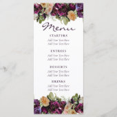 Lavender Vintage florale Elegante Wedding Menu Menükarte (Vorderseite)