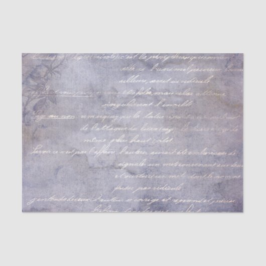 Lavender Vintage Script French Seidenpapier (Vorderseite)