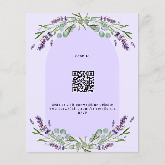 Lavender violet arch QR Haushalt Einladung zur Hoc (Rückseite)