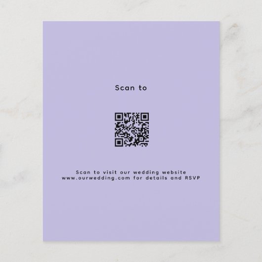 Lavender violet Blumenbogen QR UAWG Budget Hochzei (Rückseite)