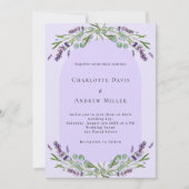 Lavender violet Blumenbogen QR UAWG Luxushochzeit Einladung (Vorderseite)