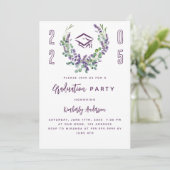 Lavender violet class 2025 Luxus Graduation Party Einladung (Stehend Vorderseite)