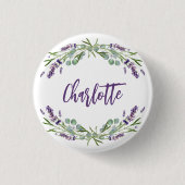 Lavender violet eucalyptus name script button (Vorderseite)