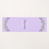 Lavender violet florals name monogram initials yogamatte (Vorderseite (Horizontal))