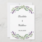 Lavender violet florals wedding dankeskarte (Vorderseite)