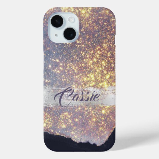 Lavender Violet Gold Star Swatch Case-Mate iPhone Hülle (Rückseite)