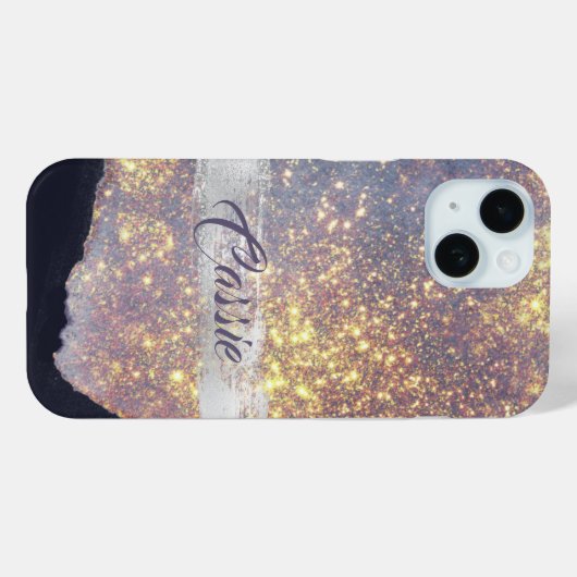 Lavender Violet Gold Star Swatch Case-Mate iPhone Hülle (Rückseite (Horizontal))