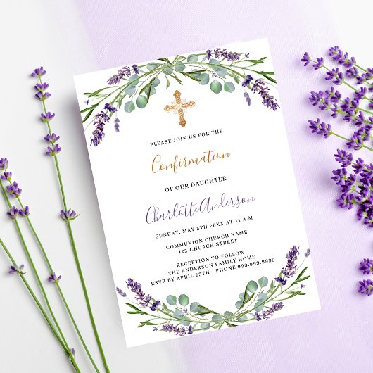 Lavender violet grün Luxus Bestätigung Einladung