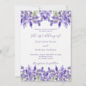 Lavender violet QR UAWG Details Luxushochzeit Einladung (Vorderseite)