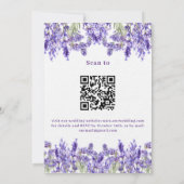 Lavender violet QR UAWG Details Luxushochzeit Einladung (Rückseite)