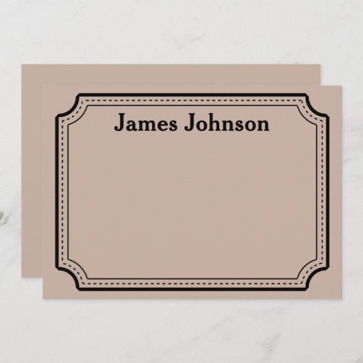 Lavender Walnut Retro Bold Serif Desk Name Plate Mitteilungskarte (Vorne/Hinten)