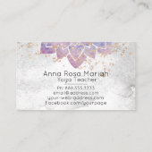 *~* Lavender Wasserfarbe Mandala Glitzer Spirituel Visitenkarte (Rückseite)